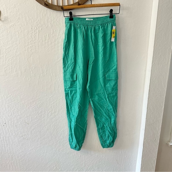 ABOUND Nordstrom Cargo Jogger Pants X Small Green Marine Elastic Waist Pull On - Picture 6 of 6